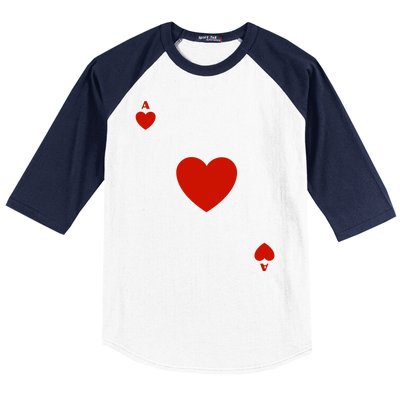 Ace Of Hearts Halloween Team Costume Funny Poker Cards Funny Halloween Group Par Baseball Sleeve Shirt