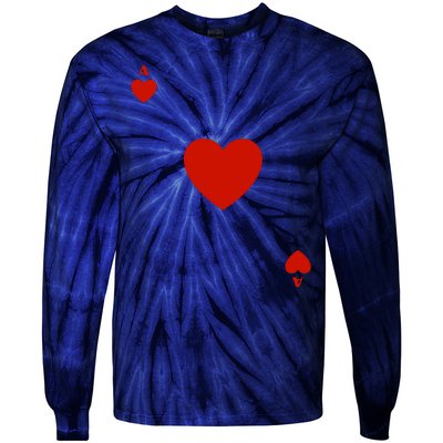 Ace Of Hearts Halloween Team Costume Funny Poker Cards Funny Halloween Group Par Tie-Dye Long Sleeve Shirt