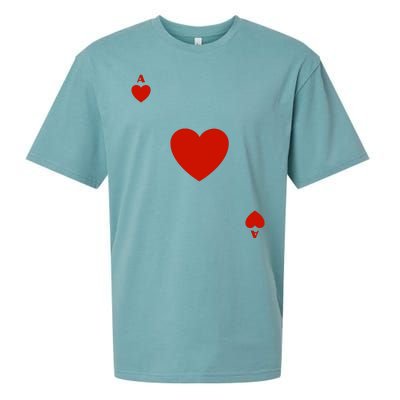 Ace Of Hearts Halloween Team Costume Funny Poker Cards Funny Halloween Group Par Sueded Cloud Jersey T-Shirt