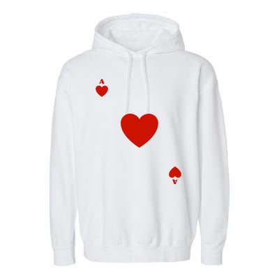 Ace Of Hearts Halloween Team Costume Funny Poker Cards Funny Halloween Group Par Garment-Dyed Fleece Hoodie