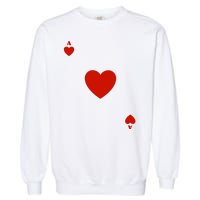 Ace Of Hearts Halloween Team Costume Funny Poker Cards Funny Halloween Group Par Garment-Dyed Sweatshirt