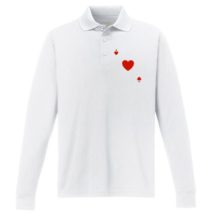 Ace Of Hearts Halloween Team Costume Funny Poker Cards Funny Halloween Group Par Performance Long Sleeve Polo