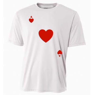 Ace Of Hearts Halloween Team Costume Funny Poker Cards Funny Halloween Group Par Cooling Performance Crew T-Shirt