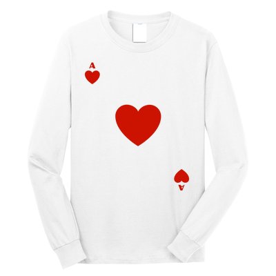 Ace Of Hearts Halloween Team Costume Funny Poker Cards Funny Halloween Group Par Long Sleeve Shirt