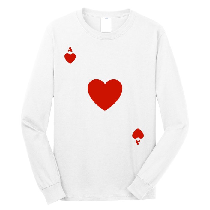 Ace Of Hearts Halloween Team Costume Funny Poker Cards Funny Halloween Group Par Long Sleeve Shirt