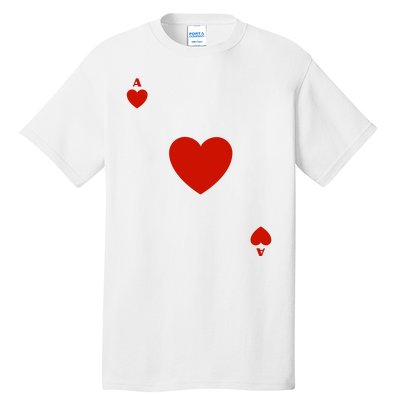 Ace Of Hearts Halloween Team Costume Funny Poker Cards Funny Halloween Group Par Tall T-Shirt