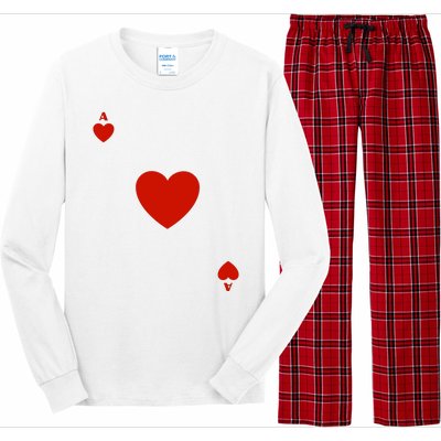 Ace Of Hearts Halloween Team Costume Funny Poker Cards Funny Halloween Group Par Long Sleeve Pajama Set