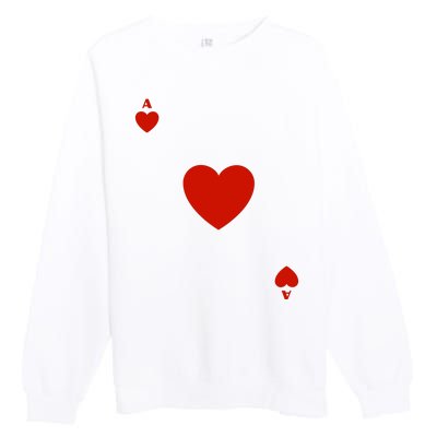 Ace Of Hearts Halloween Team Costume Funny Poker Cards Funny Halloween Group Par Premium Crewneck Sweatshirt