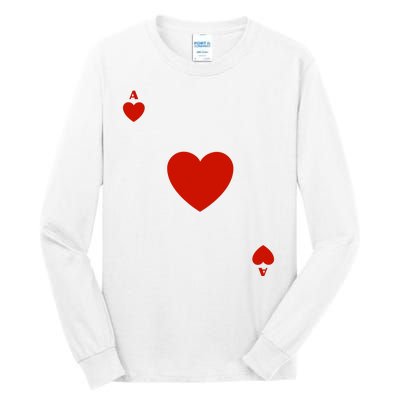 Ace Of Hearts Halloween Team Costume Funny Poker Cards Funny Halloween Group Par Tall Long Sleeve T-Shirt