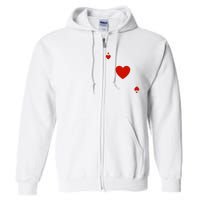 Ace Of Hearts Halloween Team Costume Funny Poker Cards Funny Halloween Group Par Full Zip Hoodie