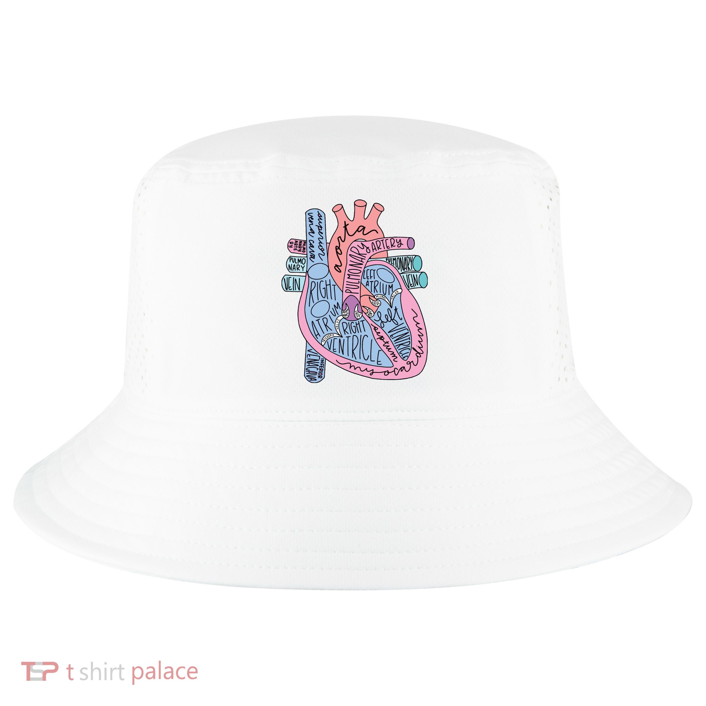 Anatomical Of Heart Cardiac Nurse Practioner Sonographer Cool Comfort Performance Bucket Hat
