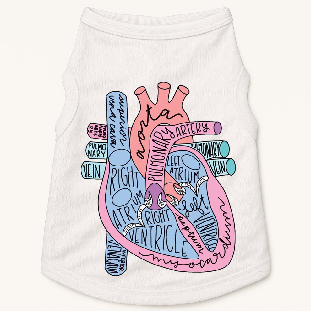 Anatomical Of Heart Cardiac Nurse Practioner Sonographer Doggie Tank