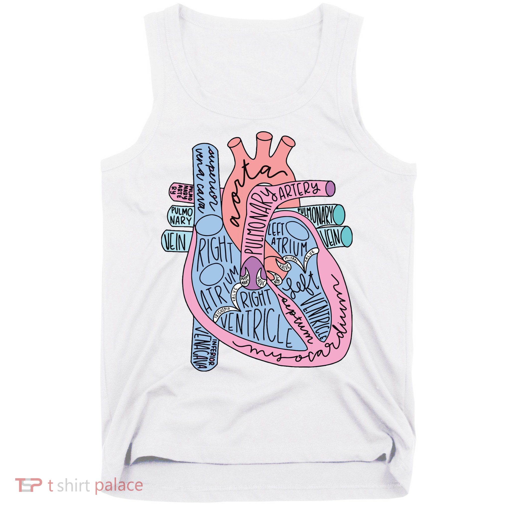 Anatomical Of Heart Cardiac Nurse Practioner Sonographer Tank Top