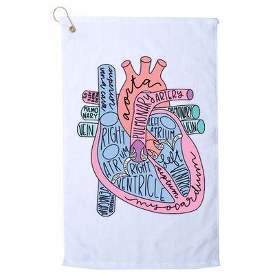 Anatomical Of Heart Cardiac Nurse Practioner Sonographer Golf Towel