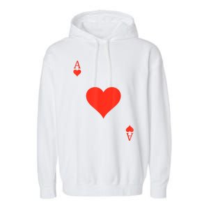 Ace Of Hearts Costume Deck Of Cards Playing Card Halloween Garment-Dyed Fleece Hoodie