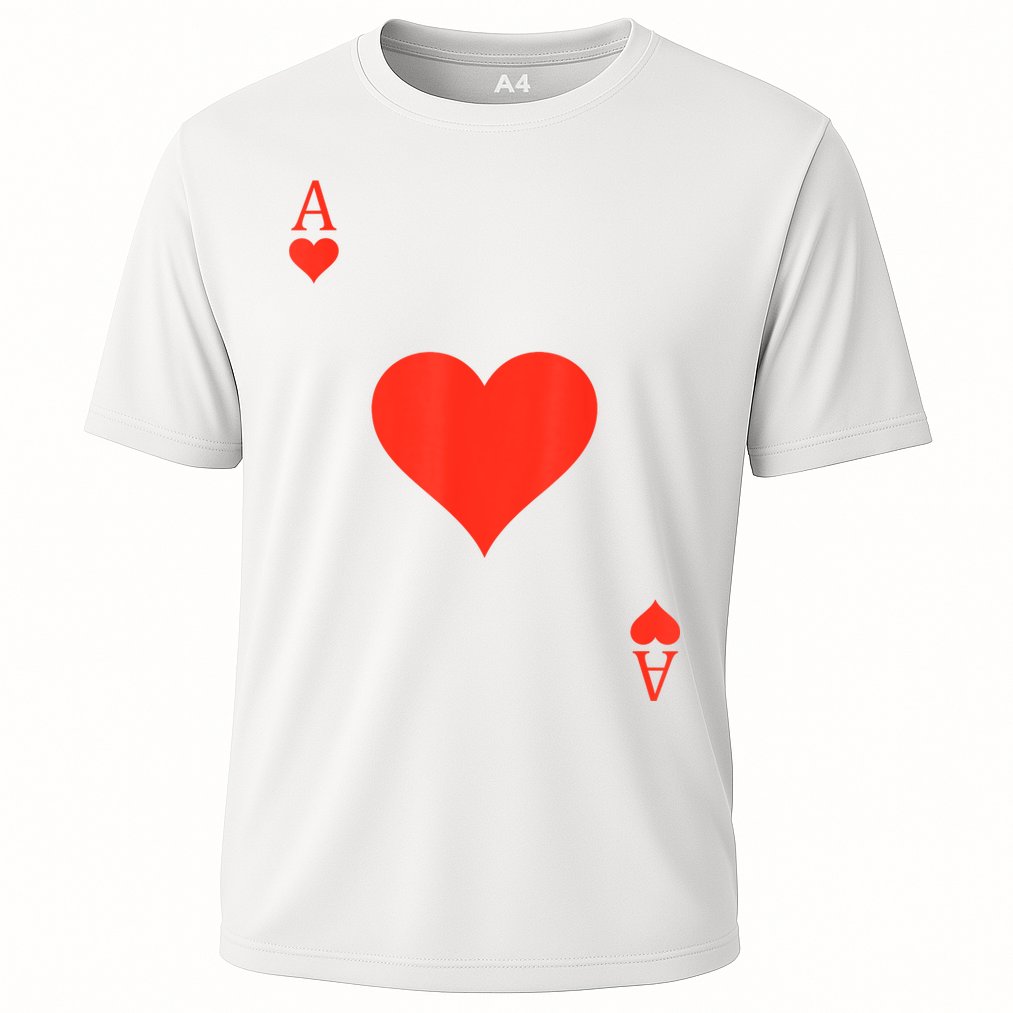 Ace Of Hearts Costume Deck Of Cards Playing Card Halloween Cooling Performance Crew T-Shirt