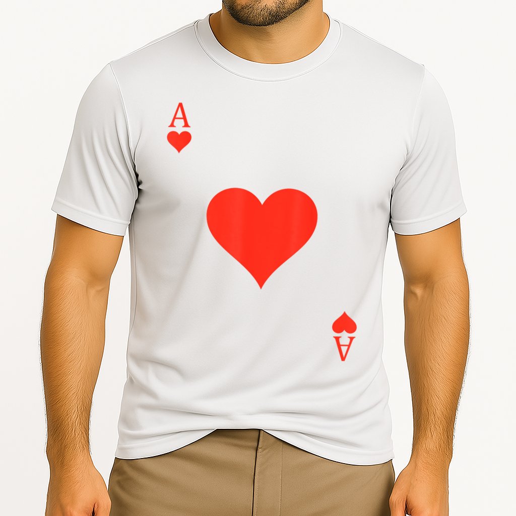 Ace Of Hearts Costume Deck Of Cards Playing Card Halloween Cooling Performance Crew T-Shirt