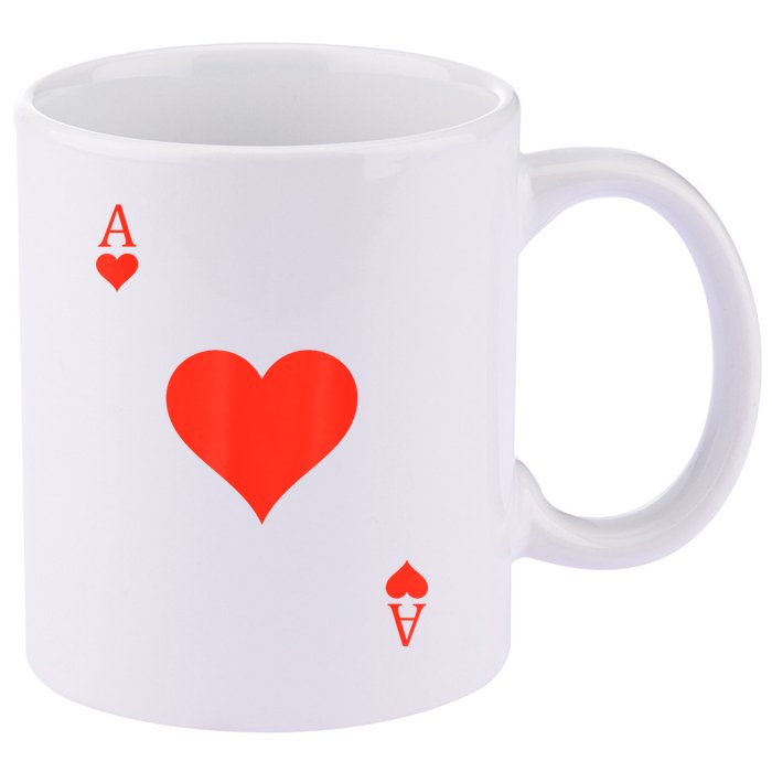 Ace Of Hearts Costume Deck Of Cards Playing Card Halloween 11oz C Handle Ceramic Mug