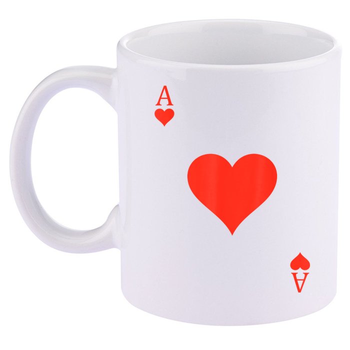 Ace Of Hearts Costume Deck Of Cards Playing Card Halloween 11oz C Handle Ceramic Mug