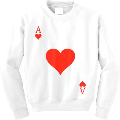 Ace Of Hearts Costume Deck Of Cards Playing Card Halloween Kids Sweatshirt