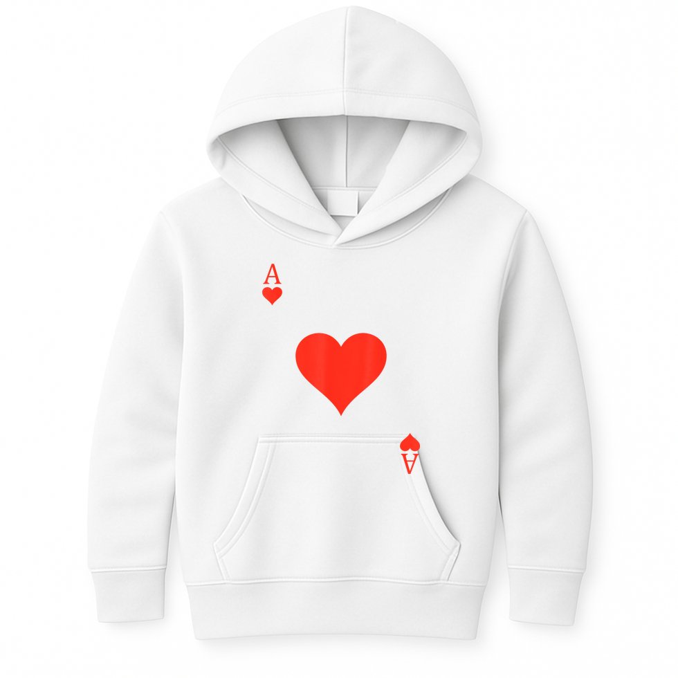 Ace Of Hearts Costume Deck Of Cards Playing Card Halloween Kids Hoodie