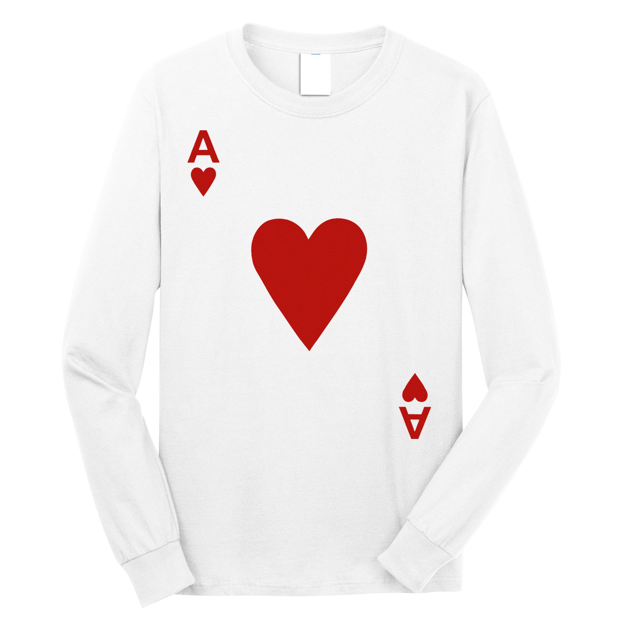Ace Of Hearts Blackjack Cards Poker 21 Long Sleeve Shirt