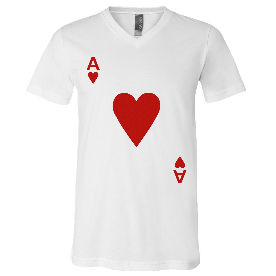 Ace Of Hearts Blackjack Cards Poker 21 V-Neck T-Shirt