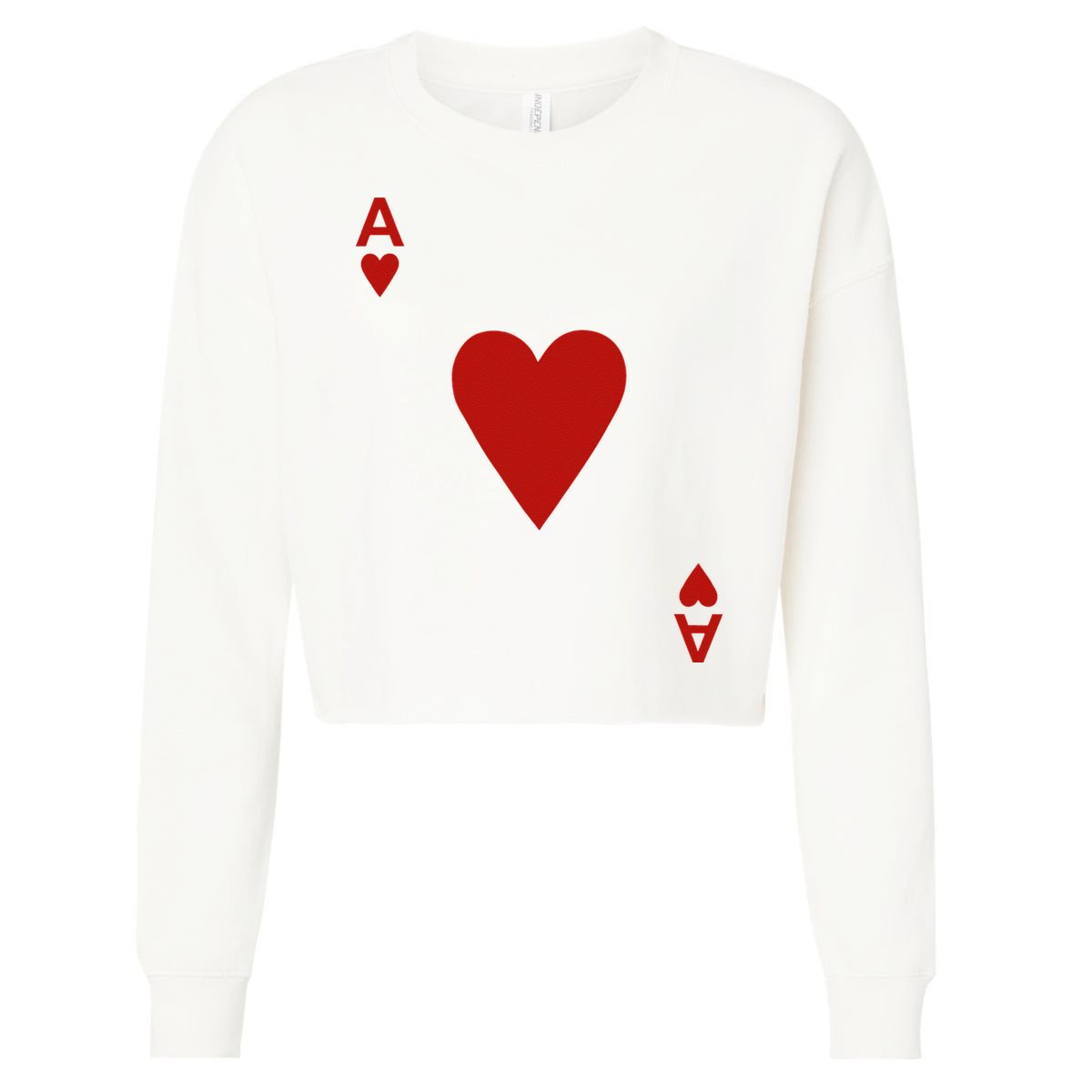Ace Of Hearts Blackjack Cards Poker 21 Cropped Pullover Crew