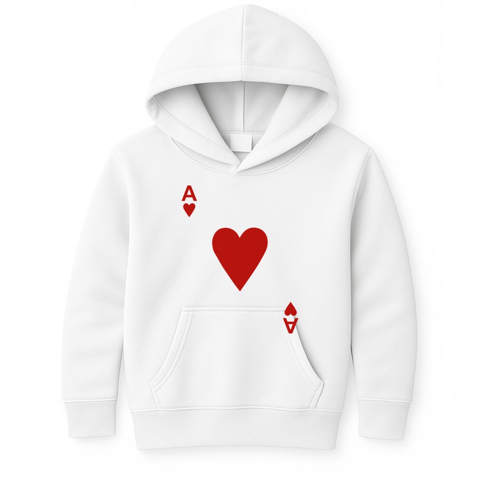 Ace Of Hearts Blackjack Cards Poker 21 Kids Hoodie