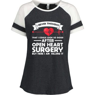 After Open Heart Surgery Open Heart Surgery Gift Enza Ladies Jersey Colorblock Tee