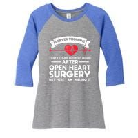 After Open Heart Surgery Open Heart Surgery Gift Women's Tri-Blend 3/4-Sleeve Raglan Shirt