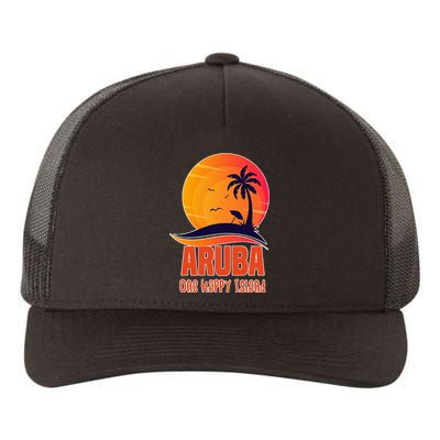 Aruba One Happy Island Beautiful Sunset Beach Yupoong Adult 5-Panel Trucker Hat