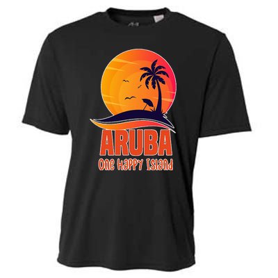 Aruba One Happy Island Beautiful Sunset Beach Cooling Performance Crew T-Shirt