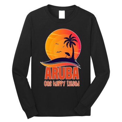 Aruba One Happy Island Beautiful Sunset Beach Long Sleeve Shirt