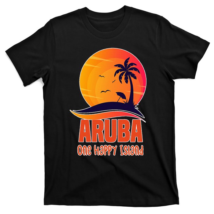 Aruba One Happy Island Beautiful Sunset Beach T-Shirt