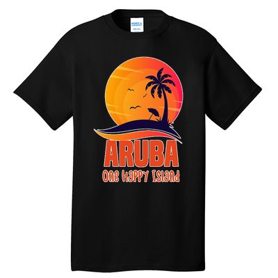 Aruba One Happy Island Beautiful Sunset Beach Tall T-Shirt