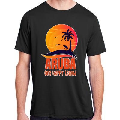 Aruba One Happy Island Beautiful Sunset Beach Adult ChromaSoft Performance T-Shirt