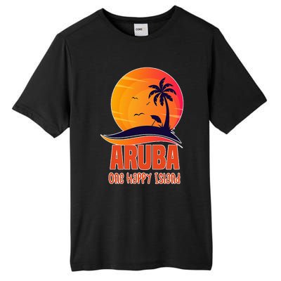 Aruba One Happy Island Beautiful Sunset Beach Tall Fusion ChromaSoft Performance T-Shirt