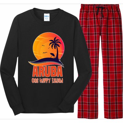 Aruba One Happy Island Beautiful Sunset Beach Long Sleeve Pajama Set