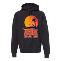 Aruba One Happy Island Beautiful Sunset Beach Premium Hoodie