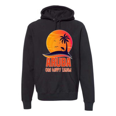 Aruba One Happy Island Beautiful Sunset Beach Premium Hoodie