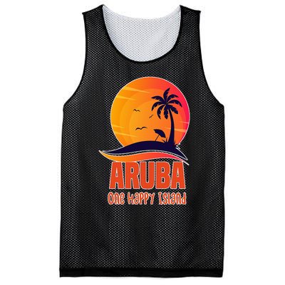 Aruba One Happy Island Beautiful Sunset Beach Mesh Reversible Basketball Jersey Tank