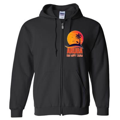 Aruba One Happy Island Beautiful Sunset Beach Full Zip Hoodie