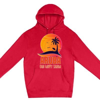 Aruba One Happy Island Beautiful Sunset Beach Premium Pullover Hoodie