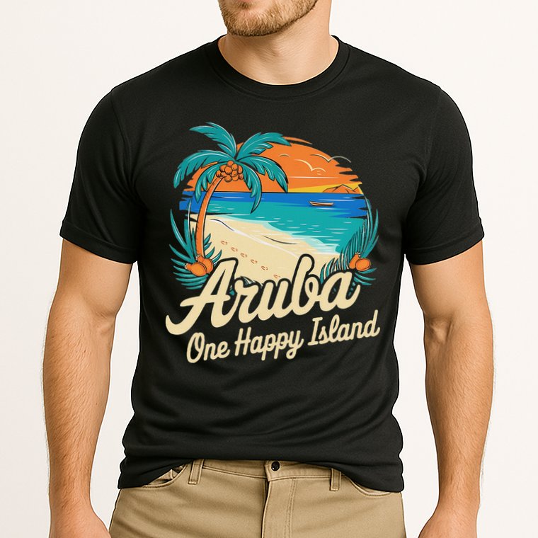 Aruba One Happy Island Souvenir Performance Shirt