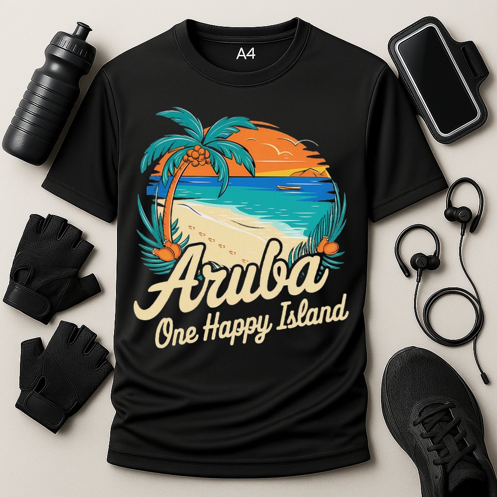 Aruba One Happy Island Souvenir Performance Shirt