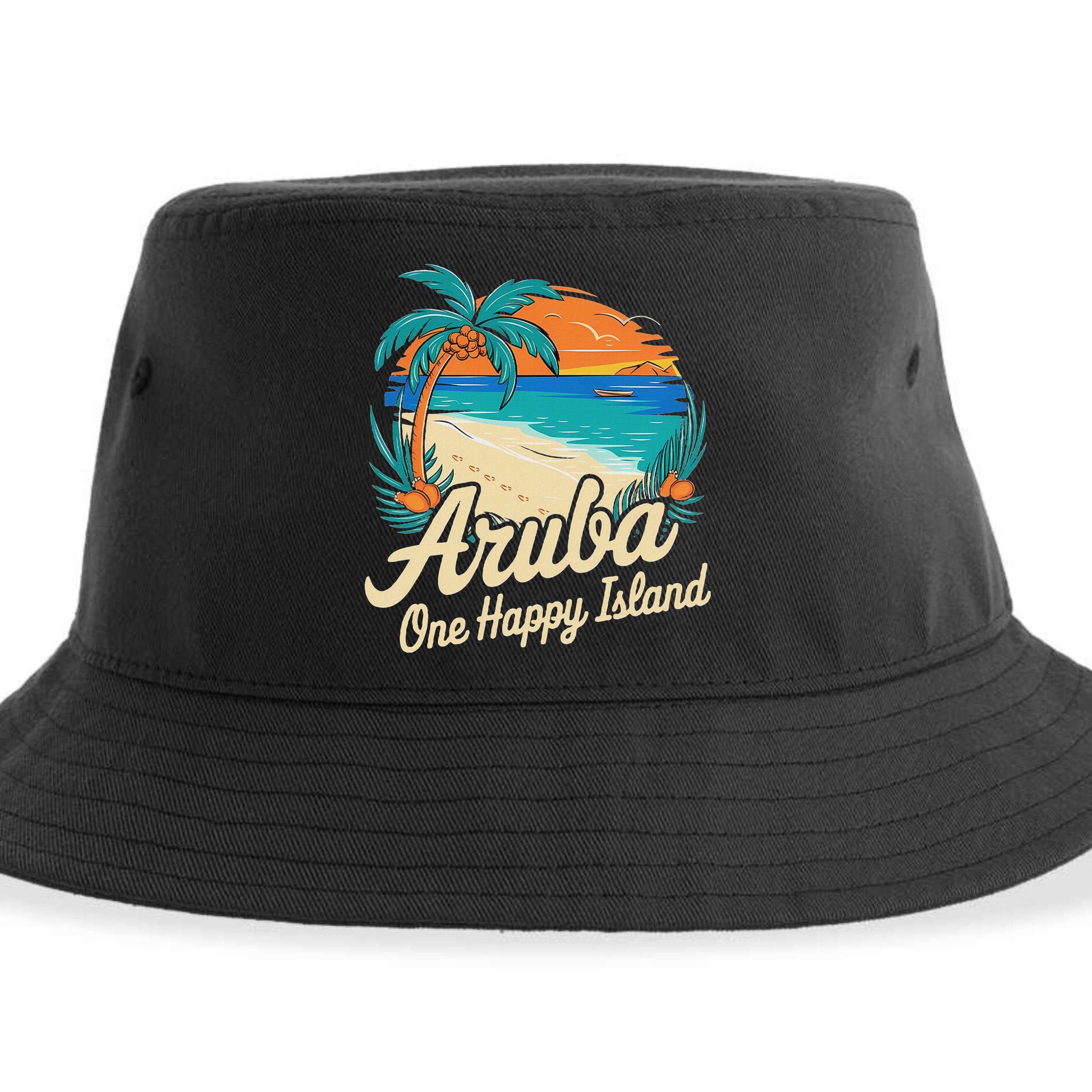 Aruba One Happy Island Souvenir Sustainable Bucket Hat