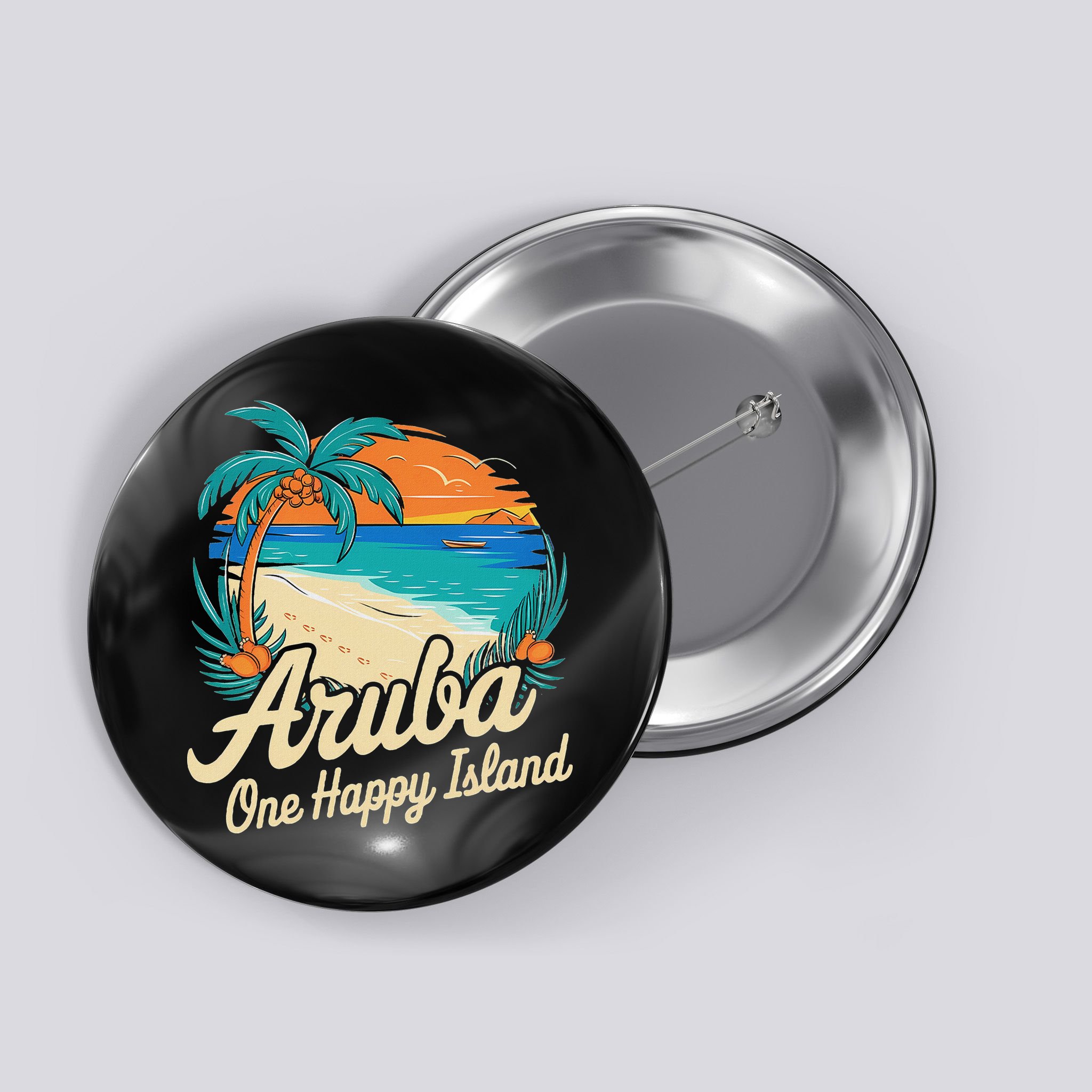 Aruba One Happy Island Souvenir Button