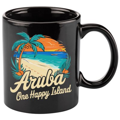 Aruba One Happy Island Souvenir 11oz C Handle Ceramic Mug