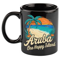 Aruba One Happy Island Souvenir 11oz C Handle Ceramic Mug
